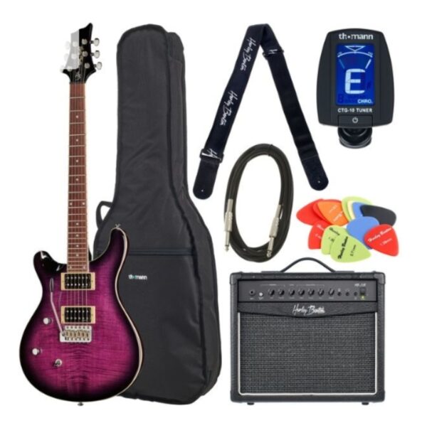 Harley Benton CST-24T LH Purple Burst Bundle